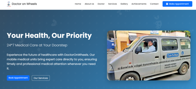 Doctor on Wheel Website Development – A Mobile Healthcare Digital Success by Arbi Technology