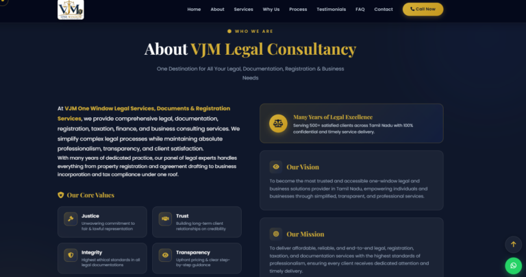 VJM Legal Consultancy Website Development – A Professional Legal Website by Arbi Technology